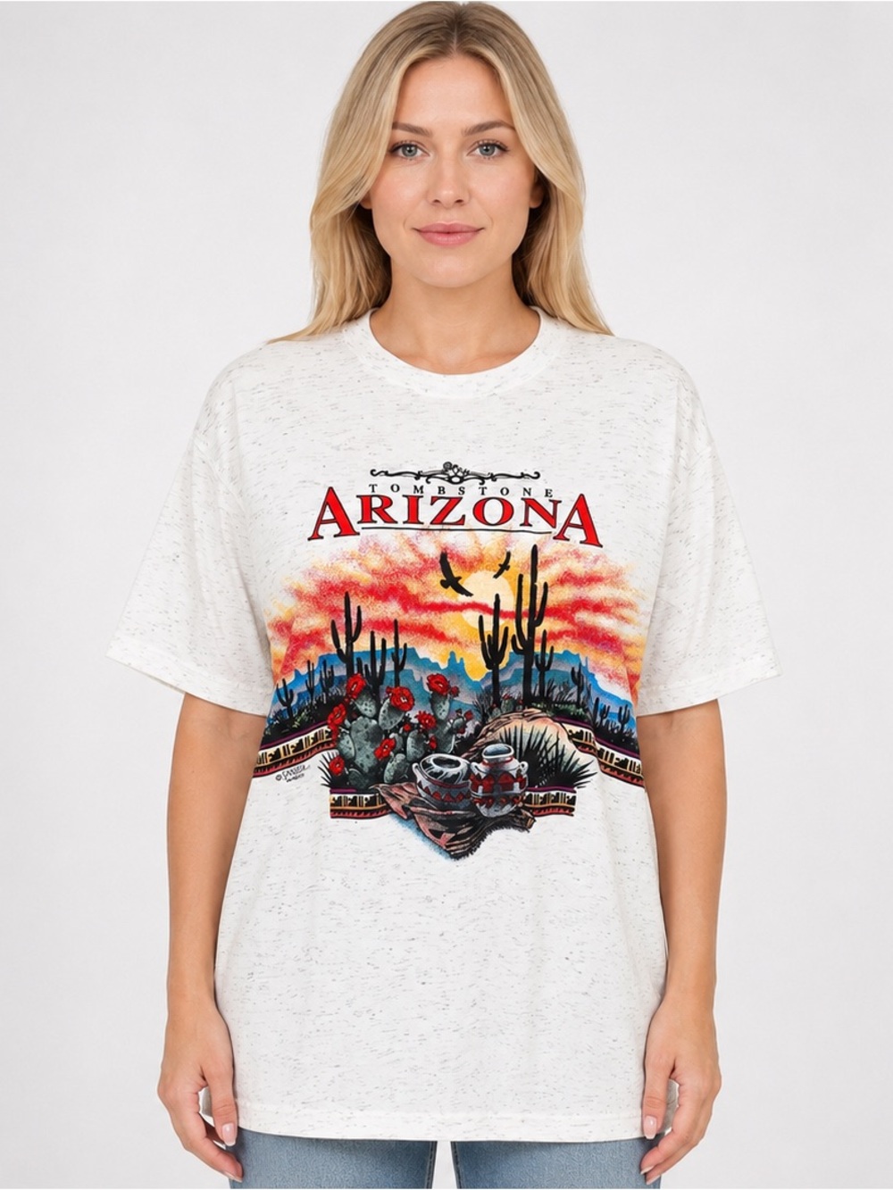 Vintage 92 Tombstone Arizona Desert Scene T-Shirt San Segal Sports Size Medium